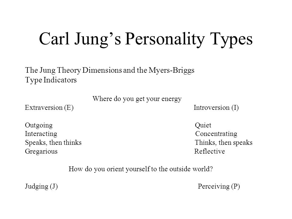‘Describe and Evaluate Carl Jung’s Theory Concerning Personality Types Essay